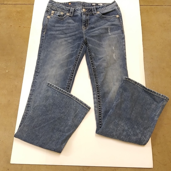 Miss Me Jeans Mid Rise Boot 29 Floral Pattern HTF! - Picture 4 of 9